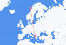 Flyreiser fra Sandnessjøen, Norge til Preveza, Hellas