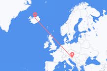 Vluchten van Zagreb, Kroatië naar Akureyri, IJsland