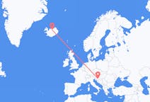 크로아티아 자그레브에서 출발해 아이슬란드 아쿠레이리로(으)로 가는 항공편