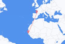 Loty z Bandżul w Gambii do San Sebastián w Hiszpanii