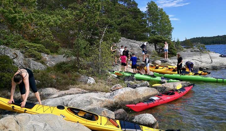 Tour de 1 día en kayak por el archipiélago de Estocolmo para grupos pequeños