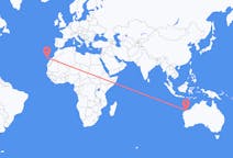 Vluchten van Karratha, Western Australia, Australië naar Tenerife, Spanje