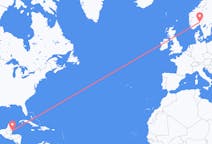Flyreiser fra Caye Caulker, til Oslo