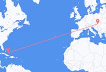 Flyreiser fra Deadman's Cay Settlement, Bahamas til Budapest, Ungarn