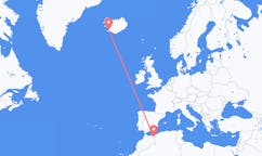 Flights from the city of Oujda, Morocco to the city of Reykjavik, Iceland