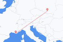 Flyg från Toulon, Frankrike till Krakow, Frankrike