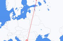 Flyreiser fra Nyslott, Finland til Skopje, Nord-Makedonia