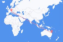 Vluchten van Bundaberg (regio), Australië naar Milaan, Italië