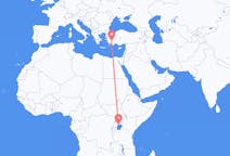 Flyg från Entebbe, Uganda till Denizli, Turkiet