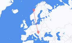Flyg från Tuzla, Bosnien och Hercegovina till Namsos, Norge