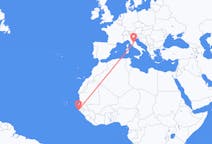 Flyreiser fra Cap Skiring, Senegal til Perugia, Italia