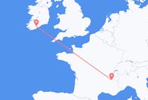 Vluchten van Cork, Ierland naar Grenoble, Frankrijk