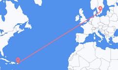 Lennot San Juanista, Yhdysvalloista Växjölle, Ruotsiin