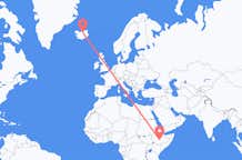 Flyreiser fra Goba, Etiopia til Akureyri, Island
