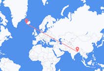 Loty z Durgapur w Indiach do Reykjaviku na Islandii