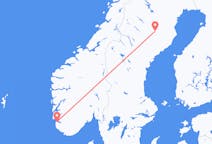 Fly fra Lycksele til Stavanger