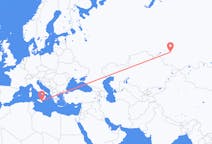 Vluchten van Novosibirsk, Rusland naar Catanië, Italië