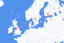 Flyreiser fra Helsingfors, Finland til Liverpool, England