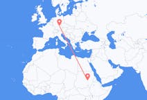 Flyg från Khartoum, Sudan till Nürnberg, Tyskland