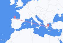 出发地 西班牙从 圣地亚哥·德尔蒙特目的地 希腊雅典的航班