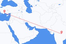 Vluchten van Nagpur naar Antalya