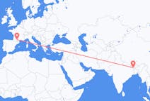 Flyg från Bhadrapur, Mechi, Nepal till Toulouse, Frankrike