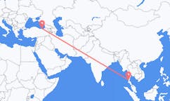 出发地 缅甸高当乡目的地 土耳其特拉布宗的航班
