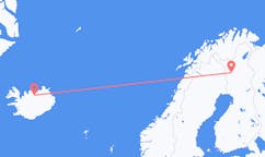 Vluchten van Kolari, Finland naar Akureyri, IJsland