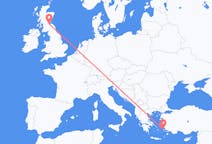 Flights from Leros, Greece to Edinburgh, the United Kingdom