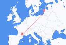 Flyg från Palanga, Litauen till Carcassonne, Frankrike