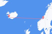 挪威出发地 特隆赫姆飞往挪威到雷克雅未克的航班