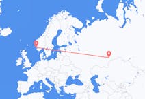 Fly fra Tsjeljabinsk til Haugesund
