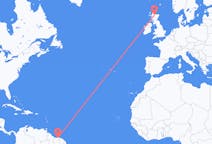 Flyreiser fra Paramaribo, Surinam til Inverness, Skottland