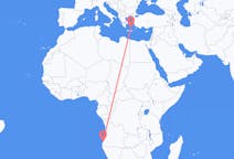 Flights from Namibe, Angola to Santorini, Greece
