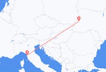 Vluchten van Lviv, Oekraïne naar Pisa, Italië