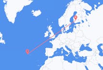 Flights from Horta, Azores, Portugal to Tampere, Finland