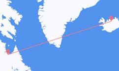 Vluchten van Kuujjuaq, Canada naar Akureyri, IJsland
