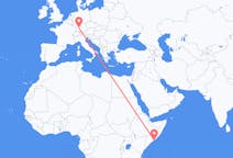 Lennot Mogadishusta Stuttgartiin