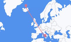 Loty z Grimsey, Islandia do Palermo, Włochy