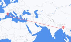 Flyg från Bagan, Myanmar (Burma) till Mahon, Spanien