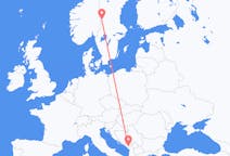 Flyg från Podgorica, Montenegro till Rörbäcksnäs, Sverige
