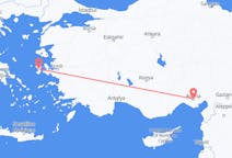 Vluchten van Adana, Turkije naar Chios, Griekenland