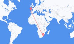 Flyg från Margate, KwaZulu-Natal, Sydafrika till A Coruña, Spanien