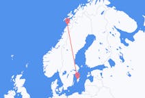 Loty z Visby (Dania), Szwecja do Bodo, Norwegia