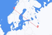 Flyg från Moskva till Brønnøysund