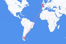 Loty z Punta Arenas, Chile do La Coruny, Hiszpania