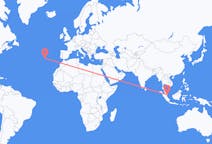 Flyreiser fra Singapore, Singapore til Santa Maria, Portugal