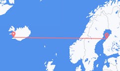Vluchten van Kokkola, Finland naar Reykjavík, IJsland