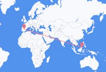 Flyrejser fra Sandakan, Malaysia til Madrid, Spanien