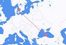 Flyreiser fra Sinop, Tyrkia, Tyrkia til København, Danmark